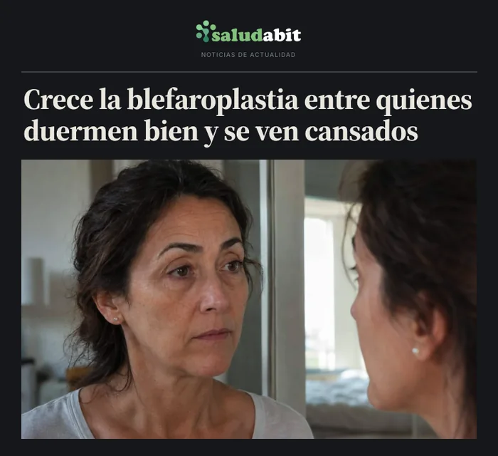 Nota de prensa de la Clínica Dr. Millán Longo sobre la blefaroplastia publicada en Saludabit